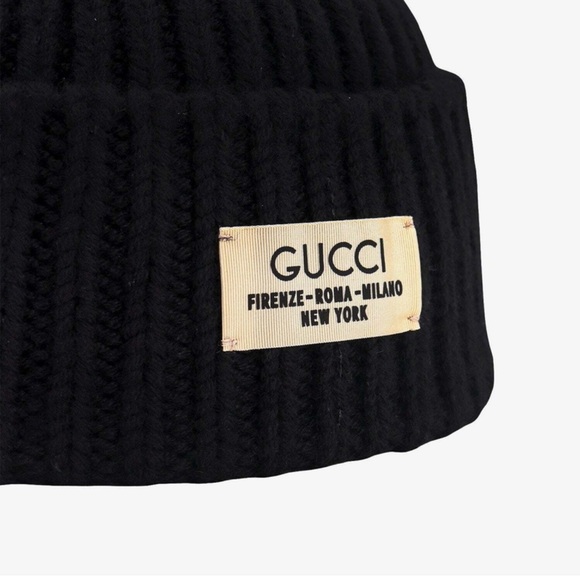 Gucci Black Ribbed Beanie - Picture 2 of 4